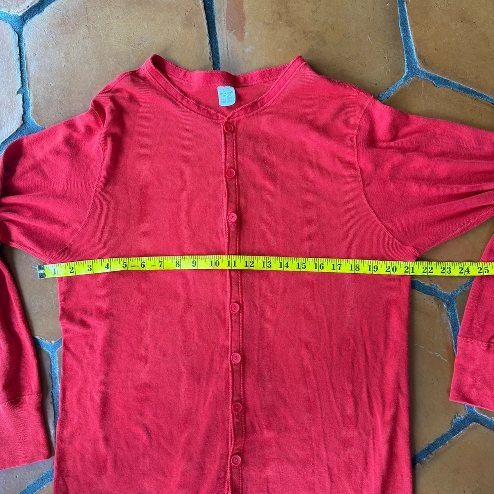 Morgan Mills Long Handles Thermal Union Suit Long Johns Red Vintage Size XL